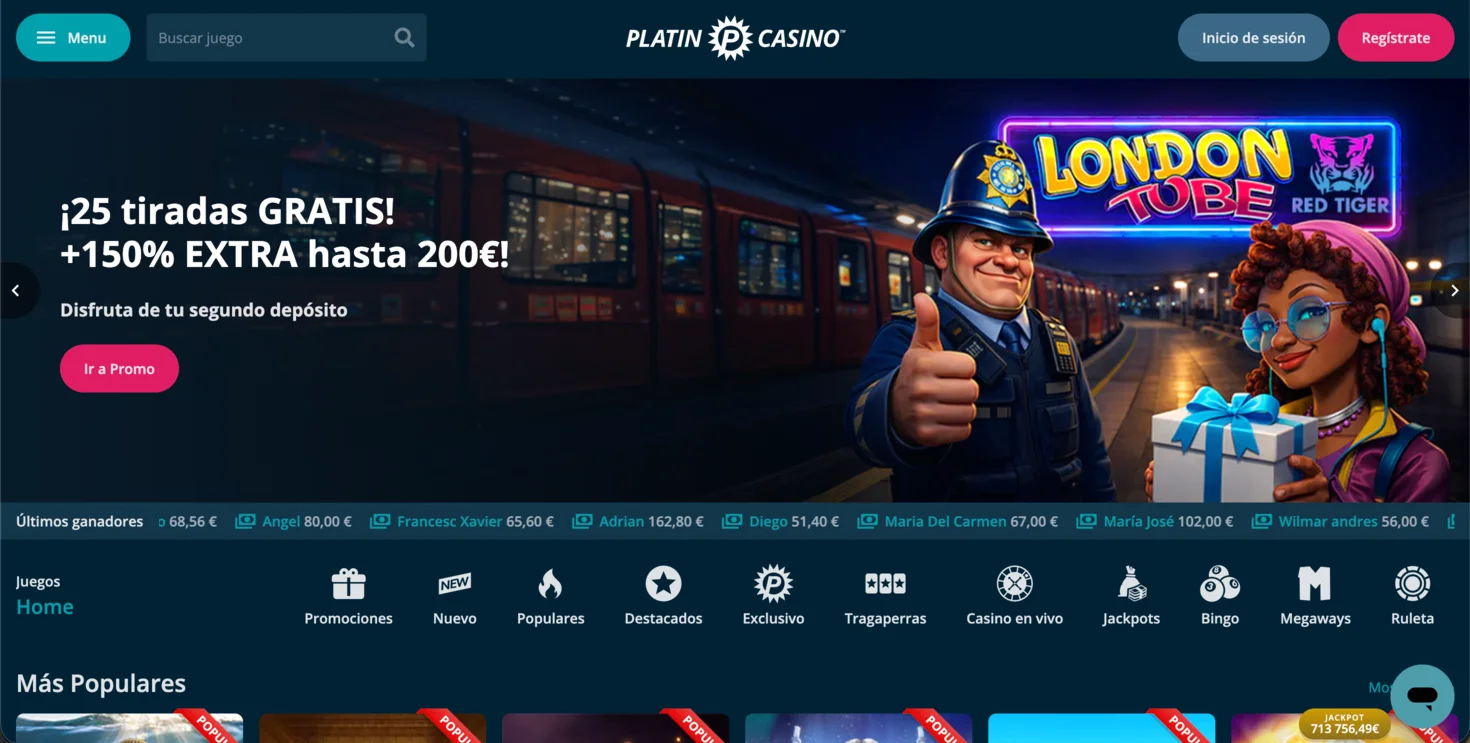 Platincasino Google Pay online casino