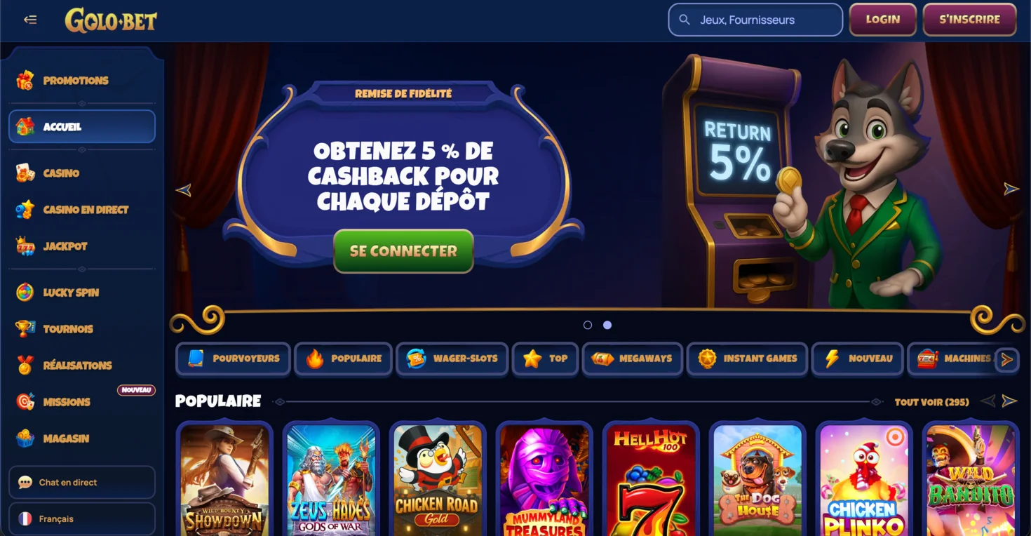 Casino en ligne nouveau GoloBet