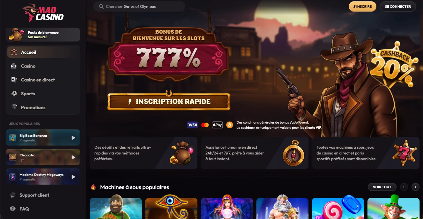 Meilleur nouveau casino en ligne MadCasino
