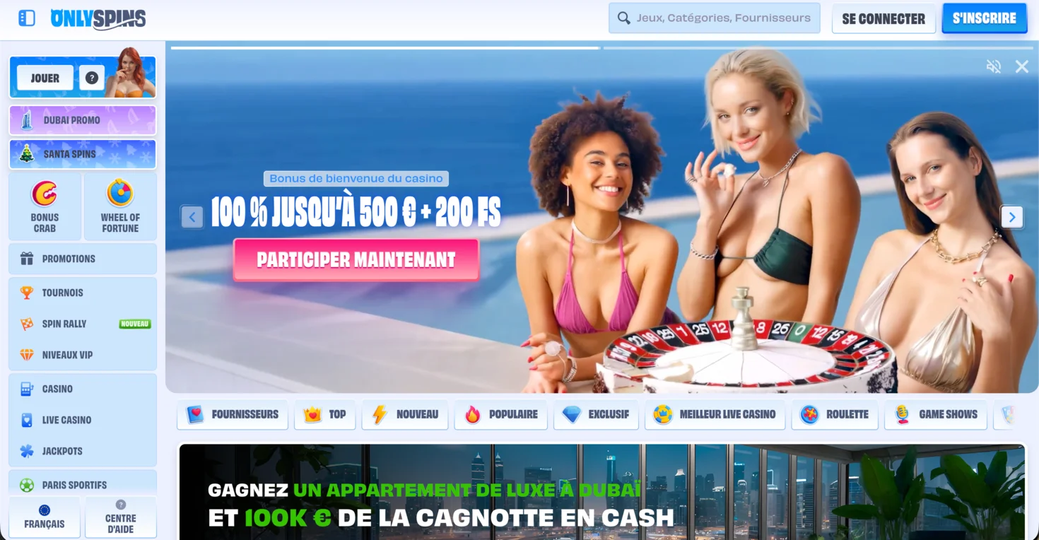 Nouveau casino en ligne OnlySpins