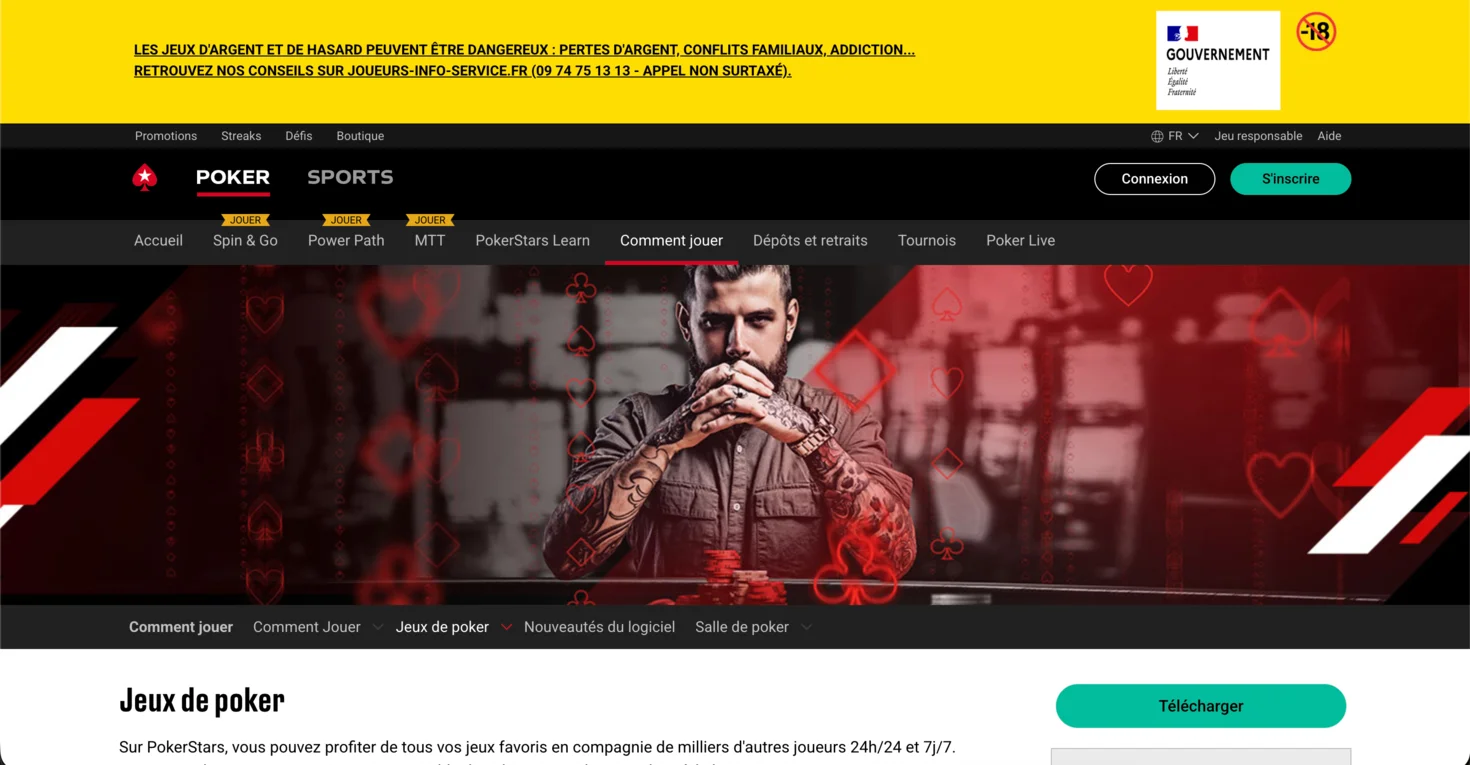 Interface de retrait sur casino en ligne