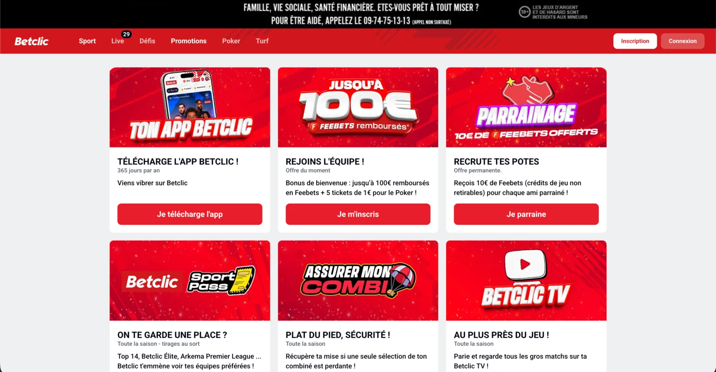 Betclic Casino Interface