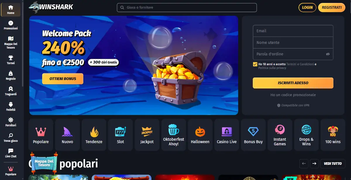 Winshark sito casino non AAMS Winshark sito casino non AAMS