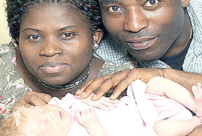 Nigerian couple gives birth to white baby