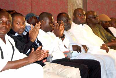 From the left, Ijaw Youth Council Spokesperson, Kuku Kingsley Kuku; President Ijaw Youth Council, Kuromera Miabiye; MEND LeaderFara Dagogo; Founder, Defunct Niger Delta Vigilante and Patriotic Force, Chief Ateke Tom; Founder, Defunct Niger Delta People's Volunteer Force, Alh. Asari Dokubo; Niger Delta Activist, Mr. Tony Uranta; Founder MEND, Chief Government Ekpemopol a.k.a. Tompolo and Chief Ebikabowei Victor Ben, a.k.a. Boyloaf during the solidarity visit to the Federal Government by leaders of Niger Delta former Militants at the State House, Abuja. Photo by Abayomi Adeshida 