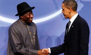 File photo: United States President Barack Obama and President Goodluck Jonathan