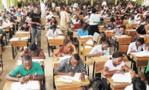 Cross section of candidates during an exam