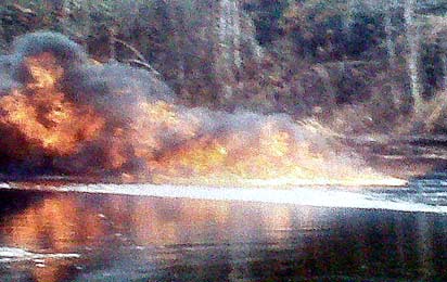 The pipeline fire at Arepo ...