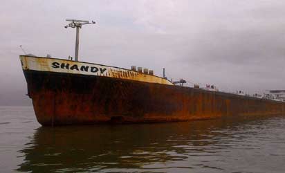 Joint Task Force, Operation Pulo Shield, impounded this vessel, MT Shandy, over suspected crude oil theft.