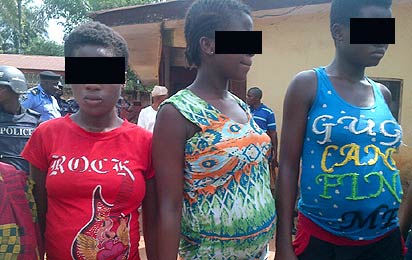 Some of the pregnant teens rescued during one of the raids.