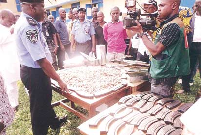 *Inspecting recovered arms