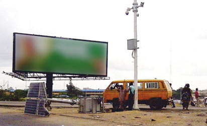 The destroyed Lagos Close Circuit Television, CCTV 