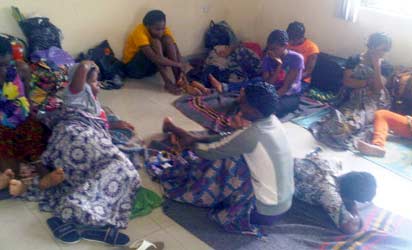 The pregnant women paraded by DSS, yesterday.