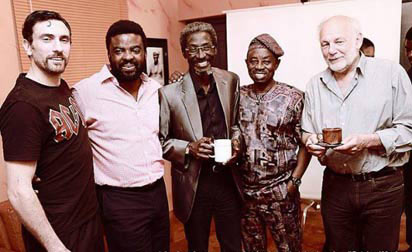 2nd from right Movie producer Kunle Afolayan, Sadiq-Daba, Tunde-Kelani with others participants in the October 1 movie
