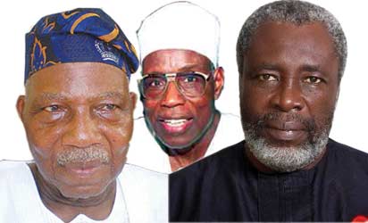 Chairman, Afenifere Reuben Fosaranti; Chairman Arewa Consultative Forum-Alhaji Aliko Mohammed and hanaze President-General, Chief Gary Enwo-Igariwey