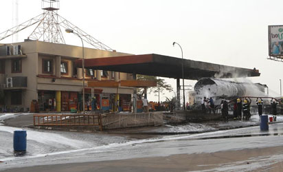 Gas explosion at Conoil filling Station near NNPC Towers, Central Area of Abuja