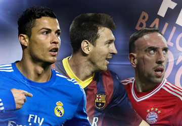 Ronaldo, Messi and Ribery