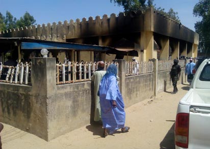  The destroyed Central mosque in Konduga Council Area, Wednesday