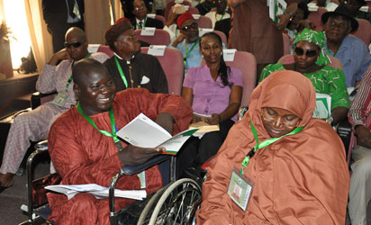 Confab: Cross Section of Physically Challenges Delegate at the Conference on Monday. Photo by Gbemiga Olamikan