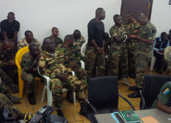 File: The soldiers during  a court martial