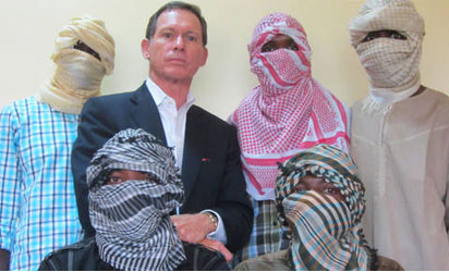 Australian negotiator, Dr. Stephen Davis, and Boko Haram commanders in 2013 after BH reportedly agreed to dialogue 