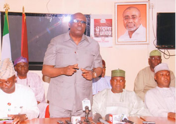 •APC senators addressing a press conference