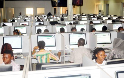 PIC. 2. CANDIDATES WRITING UTME IN ABUJA e1426508243173 JAMB registration: Coordinator urges prospective candidates to patronise cyber cafes at their own risk