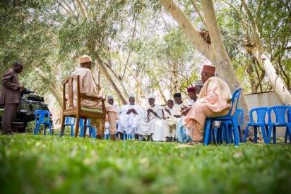 Buhari received some of his old classmates; the 1953 intakes of Katsina Middle School.