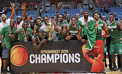 KINGS OF AFRICA: Nigeria's men's national basketball team D'Tigers emerged African champions, Sunday night after beating Angola  74-65 in the final of the 2015 Afrobasket championship in Tunisia.