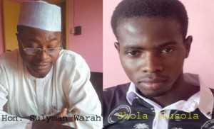 Boy, Shola Olusola Warah, 21 claims  Honourable Sulyman Warah is his father but Mr. Warah says he is not his son. 