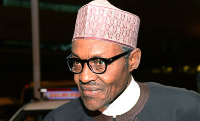 Nigeria President Muhammadu Buhari arrives at Indira Gandhi International Airport for the Third India-Africa Forum Summit in New Delhi on October 27, 2015. India is hosting an unprecedented gathering of Africa's leaders as it ramps up the race for resources on the continent, where its rival China already has a major head start. AFP PHOTO