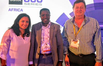 From left; Sonal Shah, Executive Director, Beek Centre for Social Impact and Innovation, Ayo Stuffman, Chief Executive Officer, Vas2Nets and Algy Williams, Chief Executive Officer, Every Mobile Limited after a panel discussion on Power to innovate: Growing start-up ecosystem and cultivating entrepreneurship at the just concluded 2015 GSMA Mobile 360 Africa series held in Cape town, south Africa. Photo by Emeka Aginam.
