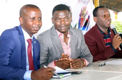 L-R: Acting chairman, Dreamworld Africana, Amusement & amp; Theme park, Lekki; Mr. Wale Mesioye; CEO,Bufferzone Ltd, Mr. Akin Fadeyi and CEO,Dreamworld Africana Theme park, Mr. Jude Atoh at the Dreamworld Theme Park Lekki,media briefing in Lagos.