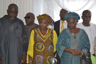 Grandchildren,From left,Olumide Oyediran,Ladi Soyode,Mrs Yemisi Subair,Mrs Kemi Aderemi and Barrister Segun Awolowo.DURING THE LAYING-IN STATE OF MAMA HID AWOLOWO AT PARK LANE,APAPA,LAGOS.PHOTO BY AKEEM SALAU