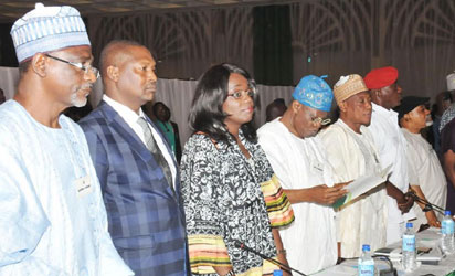 CROSS SECTION OF MINISTERS-DESIGNATE AT THE PRESIDENTIAL RETREAT FOR MINISTERIAL- DESIGNATES AT THE PRESIDENTIAL VILLA IN ABUJA ON THURSDAY (05/11/15)