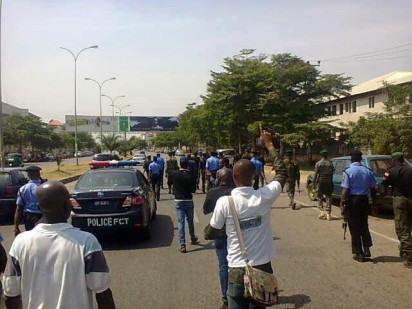 Supporters of Nnamdi Kanu stormed Abuja on Monday, November 23, 2015, in a solidarity protest for their leader who was arraigned in Wuse Zone 2 Magistrate Court, Abuja