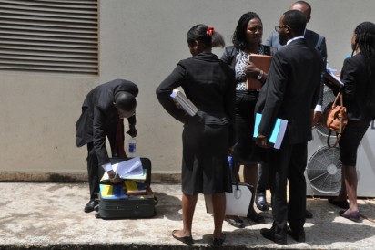 Bukola Saraki in Court: Counsel to Senate President Bukola Saraki walkout of the Court room during court sitting at Code of Conduct Tribunal in Abuja. Photo by Gbemiga Olamikan.