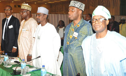 CROSS SECTION OF MINISTERS-DESIGNATE AT THE PRESIDENTIAL RETREAT FOR MINISTERIAL- DESIGNATES AT THE PRESIDENTIAL VILLA IN ABUJA ON THURSDAY (05/11/15)