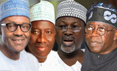 President Buhari, Ex-President Jonathan, Ex-INEC Chairman, Jega and Asiwaju Bola Tinubu
