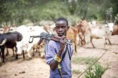 Fulani herdsman with gun