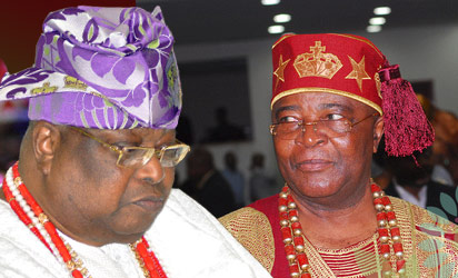 Awujale and Paramount Ruler of Ijebuland, Oba Sikiru Kayode Adetona, and Alake of Egbaland, Oba Adedotun Aremu Gbadebo