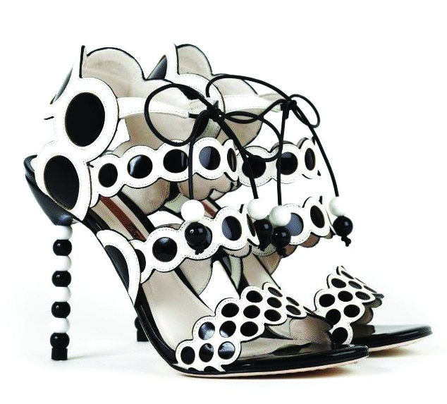 Sophia Webster black and white polka dot shoes