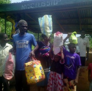 Some residents fleeing the community.