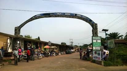 The entrance to Uzoakwa community, in Ihiala LGA of Anambra State