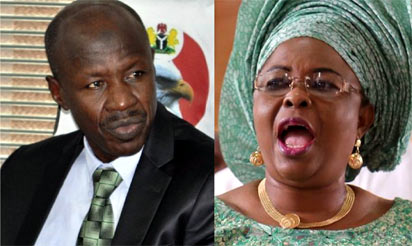 EFCC boss Magu and Patience Jonathan