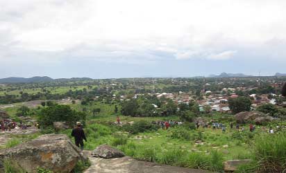 Top of rock said to be the epicentre of the vibration in Kwoi.
