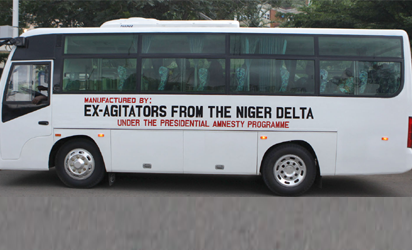 Amnesty bus Ex-Niger Delta agitators protest over alleged plan to revoke surveillance jobs contract