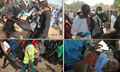INJURED—Some of those injured in the Shi'ites/Police clash in Kano, yesterday.