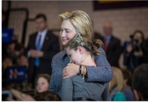  Clinton consoles crying supporters