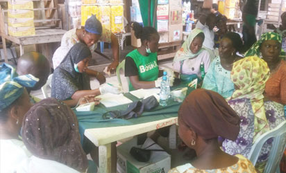 HEALTH SCREENING: Boska brand team administering free health service to Ikorodu residents of Lagos recently.
